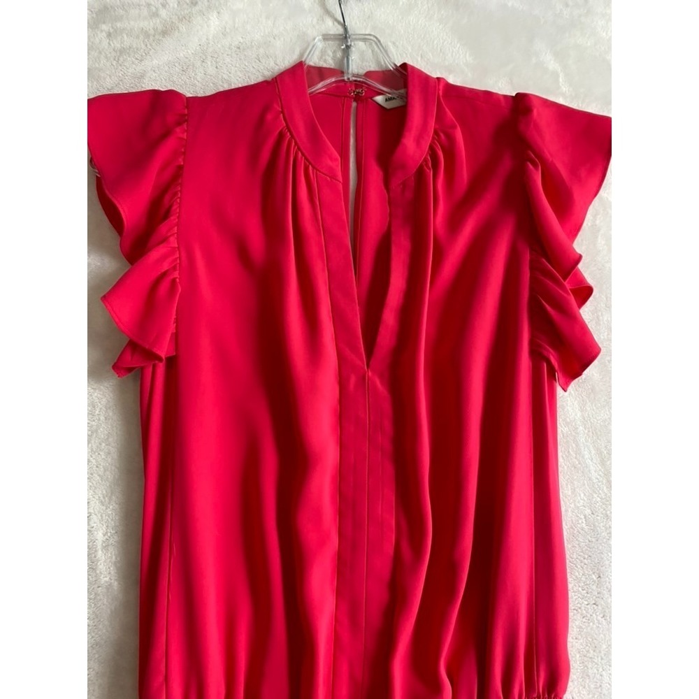 Amanda Uprichard Mini Dress Sz XS Hot Pink Drop Waist Ruffle Tiered Party Barbie - Picture 6 of 15